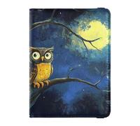 Owls on The Branch at Night - Funda de piel para pasaporte, cartera de viaje oculta para mujer, viaje de negocios