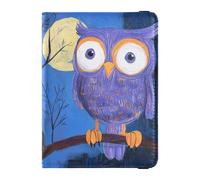 Owls on The Branch at Night - Soporte de cuero para pasaporte de viaje, gran capacidad, para hombres, artículos esenciales de viaje