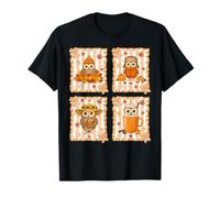 Owls Pumpkin Fall Coffee Cozy Autumn Aesthetic Camiseta