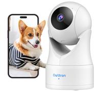 owltron - Cámara panorámica de Seguridad Interior de 2,4 G para Monitor de bebé, cámara de Seguridad para Perros con Vista giratoria de 360°, Audio bidireccional, detección Inteligente, visión