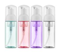 Owlyee 4 botellas de espuma, dispensador vacío de 2 onzas para mousse, jabón de manos, limpiador de pestañas, champú para viajes (60 ml)