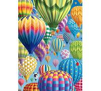 OWN4B - Kit de punto de cruz estampado, colorido globo aerostático impreso, 11 quilates, 14.2 x 18.1 pulgadas, kit de bordado (globo)