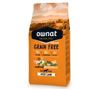 OWNAT Grain Free Prime - Pienso para perro adulto de tamaño mediano / grande - Cordero - Cantidad: 3 kg