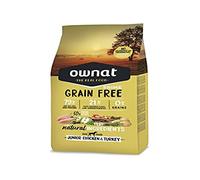Ownat Pienso para Cachorros de Pollo & Pavo sin Granos (3 kg) Perros con Ingredientes Naturales sin Preservantes ni Colorantes, Comida Alta en Proteínas.