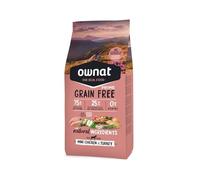 Ownat Pienso para Perros de Pollo & Pavo sin Granos (3 kg). Ownat para Perros de Razas Pequeñas con Ingredientes Naturales sin Preservantes ni Colorantes, Comida Alta en Proteínas.