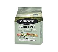 Ownat Pienso para Perros de Pollo & Pavo sin Granos (3 kg) Perros con Ingredientes Naturales sin Preservantes ni Colorantes, Comida Alta en Proteínas.