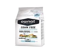 Ownat Pienso para Perros de Salmón Hipoalergénico Sin Granos (3 kg) Perros con Ingredientes Naturales sin Preservantes ni Colorantes, Comida Alta en Proteínas.