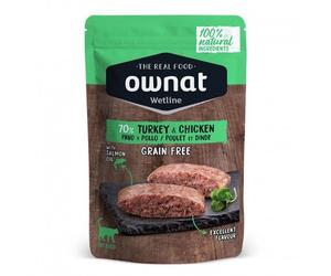 Ownat Wetline Pavo y Pollo Gato 12 ud x 85 gr