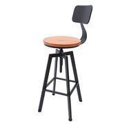 Owneed Juego de 2 taburetes de bar de altura ajustable, sillas de cocina, respaldo, hasta 100 kg, altura regulable (92-112 cm), silla giratoria de 360°, para cocina, salón, comedor (negro)