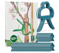 OwnGrown Clips y Abrazaderas para Plantas: 50 Pinzas para Plantas de tamaño M como Tutor para Plantas - enderezador para Plantas trepadoras - Plantas de Interior Verde, Clips para Plantas y Flores