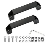 Ownkim Conjunto de 2 Asas de Aleación de Aluminio para Perfil de Aluminio Serie 30 - Distancia entre Orificios de 120 mm - Con Tuerca en T, Tornillos y Llave Incluidos (Negro)