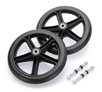 OwnMy Ruedas de repuesto para silla de ruedas de goma negra de 8 pulgadas, ruedas delanteras antideslizantes para silla de ruedas, ruedas de repuesto para sillas de ruedas, accesorios universales para ruedas de repuesto