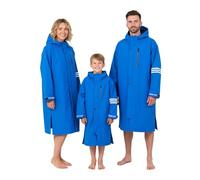 Owntop Bata Cambiadora Impermeable para Adultos - Parka de Natación de Manga Larga y Talla Grande con Forro Polar, de Secado Rápido y Abrigada | Ideal para Surf, Playa, Natación y Camping(Azul,M)
