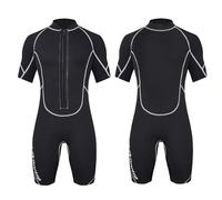 Owntop Traje de neopreno corto de 3/2 mm para mujer/hombre - cremallera frontal Wetsuit para buceo, surf, trajes de buceo de manga corta de neopreno elástico para deportes acuáticos