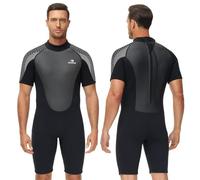 Owntop Traje Neopreno Hombre, Shorty 3 mm Trajes de neoprenopara Hombre, Ultra elástico para Buceo Surf natación Kayak (Hombres Gris, M)