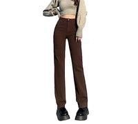 Ownwfeat Jeans Skinny Mujer Rectos Talle Alto X-Long Brown S
