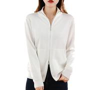 Ownwfeat Suéter De Lana para Mujer, Cárdigan con Doble Cremallera, Tops De Punto Informales A La Moda