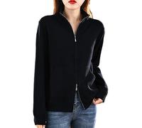Ownwfeat Suéter De Lana para Mujer, Cárdigan con Doble Cremallera, Tops De Punto Informales A La Moda
