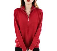 Ownwfeat Suéter De Lana para Mujer, Cárdigan con Doble Cremallera, Tops De Punto Informales A La Moda