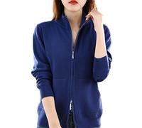 Ownwfeat Suéter De Lana para Mujer, Cárdigan con Doble Cremallera, Tops De Punto Informales A La Moda