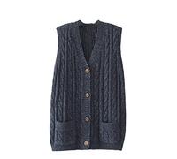 Ownwfeat Suéter De Mujer Chaleco Cárdigan Prendas De Punto con Cuello En V Tops De Talla Grande