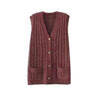 Ownwfeat Suéter De Mujer Chaleco Cárdigan Prendas De Punto con Cuello En V Tops De Talla Grande