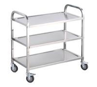 OWOHYG 3-Tier Stainless Steel Rolling Lab Cart 85 * 45 * 88cm Utility Dental Cart with Swivel Wheels for s and Salons - Durable & Versatile Storage Solution (3 Layer),3,Layer,85 * 45 * 88cm