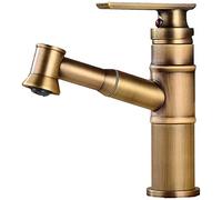 OWOHYG Alfombrilla de Lavabo Retro para Ducha, Grifo de Cocina telescópico de Cobre, Negro, Multifuncional, con Bola Dorada, para realzar la decoración de tu baño (Estilo Antiguo).