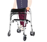 OWOHYG Andador Plegable con Ruedas para Personas Mayores, con Asiento, Compacto y Vertical, Ayuda para Caminar, con Estabilidad y Plegable, Capacidad de Carga de 400 LB.