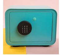 OWOHYG Caja Fuerte Inteligente, Pequeña Alcancía De Acero, Electrónica, con Contraseña Y Llave, para El Hogar Y La Oficina (Azul)