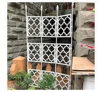 OWOHYG Enrejado De Jardín para Plantas Trepadoras, Soporte De Planta De Tubo Metálico Inoxidable, Enrejado De Pared O Valla para Frutas, Verduras, Flores Y Plantas En Maceta, Tanto P.White-85x150 cm