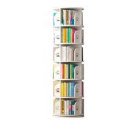 OWOHYG Estantería Estrecha De Madera Maciza para Libros, Estantería De 3/4/5 Niveles, De Pie, Giratoria 360°, para El Hogar Y La Oficina, Estante Alto, Exhibición, Blanco, 46 X 159 Cm