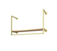 OWOHYG Estantería Metálica De Pared para Tienda De Ropa, Barra para Prendas Desmontable De Alta Resistencia, Estante En Forma De U para Organización De Vestidos De Novia..Gold-b-120x28x60 cm