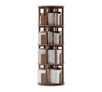 OWOHYG Estantería Vertical Giratoria De 360° De 4, 5 Y 6 Niveles, De Madera Maciza, Ideal para Guardar Libros Y Objetos De Colección, Color Nogal, 130 Cm