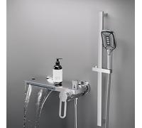 OWOHYG Grifo de bañera Moderno de latón con Cascada para Montaje en Pared, con Funciones de Agua Caliente y fría, para Ducha de baño, Mezclador de Ducha de Altura Ajustable.