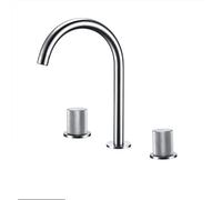 OWOHYG Grifo de baño de latón Metalizado con manijas moleteadas para Agua Caliente y fría, Mezclador de Lavabo para Montaje en Cubierta, instalación de 3 Piezas (177 Piezas), 177 Piezas