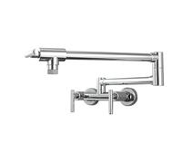 OWOHYG Grifo de Cocina de Pared con rotación de 360°, diseño de Doble Orificio, Grifo de latón Cepillado, Mezclador de Cocina Duradero, fácil instalación (Cromo, Modo Dual), Cromo, Modo Dual