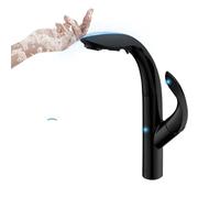 OWOHYG Grifo de Cocina Moderno de latón extraíble, Monomando, con Control Dual de Agua fría y Caliente, 2 Funciones, Color Titanio Dorado (Negro Mate).
