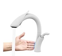 OWOHYG Grifo de Cocina Moderno de latón niquelado Cepillado con una Sola manija, diseño de un Orificio, Control Dual para Agua fría y Caliente 2 (Blanco 1), Blanco 1