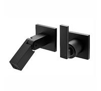 OWOHYG Grifo de Lavabo Plegable de Pared Negro con una Sola manija y rotación de 180°, Control de Agua fría y Caliente, Grifo de Lavabo de latón para tocador (Negro)