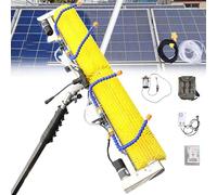 OWOHYG Kit Eléctrico De Limpieza De Paneles Solares con Pértiga Extensible, Cepillo Giratorio Y Pulverizador De Agua De Un Solo Clic para Mantenimiento Fotovoltaico En Exteriores, 5 M/16,4 Pies