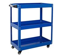 OWOHYG Multifunctional Tool Cart - Heavy-Duty 3-Tier Storage, 100kg Load Capacity for Auto Repair and Beauty Utility (Blue A),Blue,A