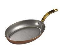 OWOHYG Paella Ovalada Sish con Un Solo Mango, Paella De Acero Inoxidable, Plato Antiadherente para Mariscos, Ideal para Hogares O Restaurantes, 22 Cm, Dorado, 18 Cm