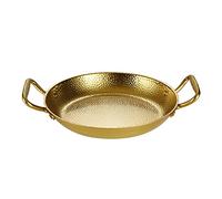 OWOHYG Paella Sish, Sartén Doble De Acero Inoxidable, Antiadherente, Ideal para Hogares Y Restaurantes, Color Plateado, 28 Cm Y 26 Cm.
