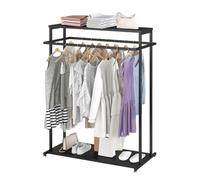 OWOHYG Perchero Doble De Tienda De Ropa, Estante De Pie Resistente, Soporte De Exhibición De Metal Multifuncional, para Dormitorio, Boutique, Tienda, Lavandería.Black-b-150x50x150 cm
