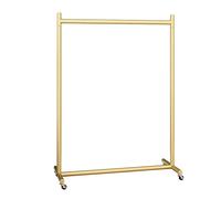 OWOHYG Perchero Metálico con Ruedas, Tendedero Independiente para Dormitorio, Tendedero De Interior, Expositor De Prendas Dorado para Tienda De Ropa, Pasillo 5.One Color-80cm