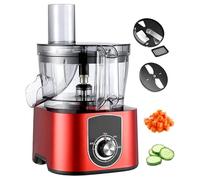 OWOHYG Procesador De Alimentos De 600 W: Rebanador Eléctrico De Frutas Y Verduras, Recipiente Apto para Lavavajillas, Cuchillas De Acero Inoxidable, Doble Velocidad, Multifunción Par.Red