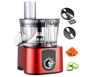 OWOHYG Procesador De Alimentos De 600 W: Rebanador Eléctrico De Frutas Y Verduras, Recipiente Apto para Lavavajillas, Cuchillas De Acero Inoxidable, Doble Velocidad, Multifunción Par.Red
