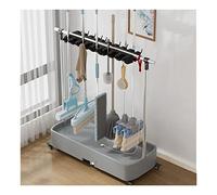 OWOHYG Professional Cleaning Cart with Mop Holder Mobile nizer for Cleaning Supplies Stainless Steel Umbrella Stand Garden Tool Trolley Grey/Yellow/Blue Color Options. (BLU 62cm),BLU,62cm,12slots