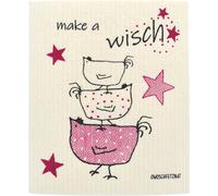 OWOSCHFETZN Bayeta de Cocina "Gallina Berta - Make a wisch" - Rosa OWOSCHFETZN